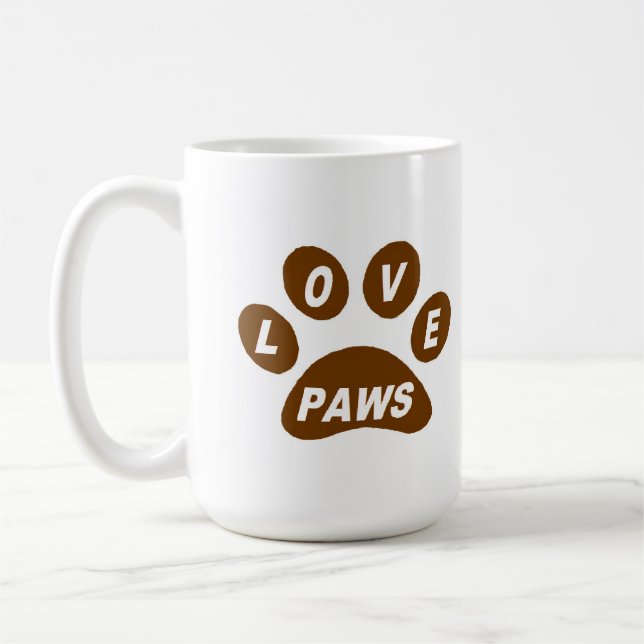 Mug Love Paws on Paws Brown (Left)