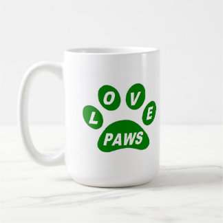 Mug Love Paws on Paws Green
