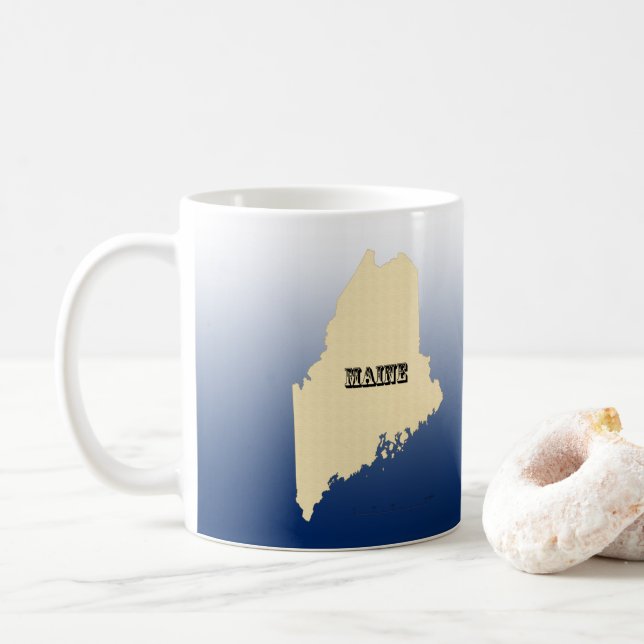 Mug - Maine State Map with City (With Donut)