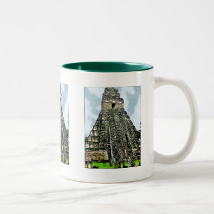 Mug: Mayan Temple at Tikal, Guatemala Two-Tone Coffee Mug