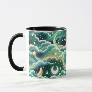 Mug - Mint Green Celestial Moon