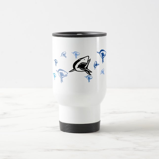 Mug - Multiple Sharks in Blue (Center)