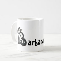Mug - Name with Initial Cat Letter B