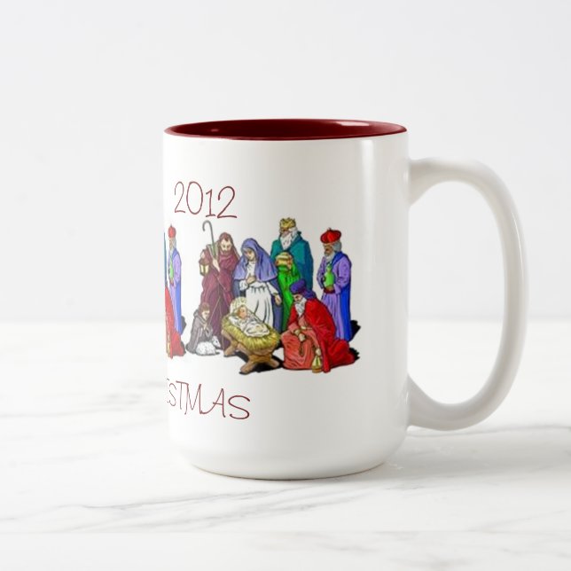 MUG NATIVITY SCENE TRIAD PERSONALIZED MERRY CHRIST (Right)
