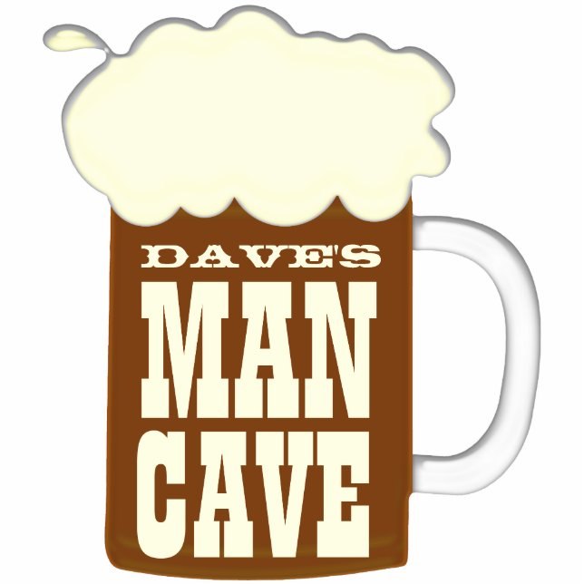 Mug Of Beer Funny Man Cave Standing Photo Sculpture (Front)