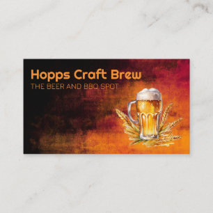 Mug of Beer   Wheat   Restaurant Brewery Business Card