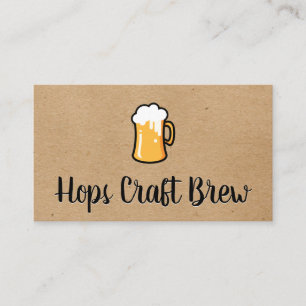 Mug of Frothy Beer   Natural Brown Background Business Card