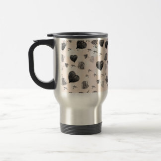 Mug outline hearts and women, ornament
