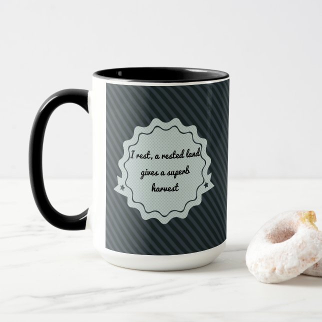 Mug Ovide Quote in English - gray and black - (With Donut)