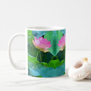 Mug Pink Lotus Abstract