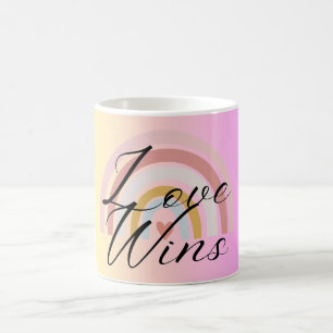 Mug Pink Minimalist Love Wins