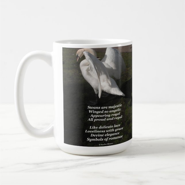 Mug Poem Swans Are Majestic By Ladee Basset (Left)