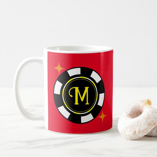 Mug - Poker Personalised (add initial) (With Donut)