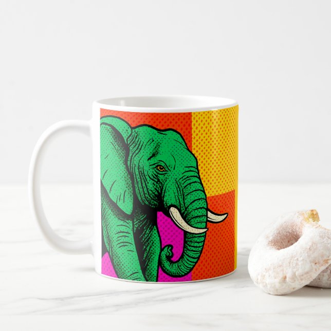 Mug – Pop Art Elephant (With Donut)