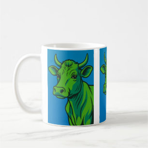 Mug pop art green cow