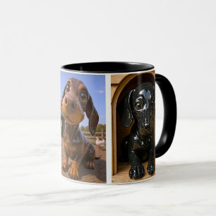 Mug realistic 3D puppies, nesting, firm and interi