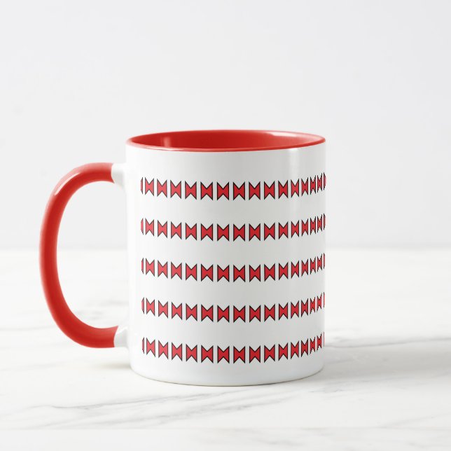 Mug - Red and Black Shapes in Lines (Left)