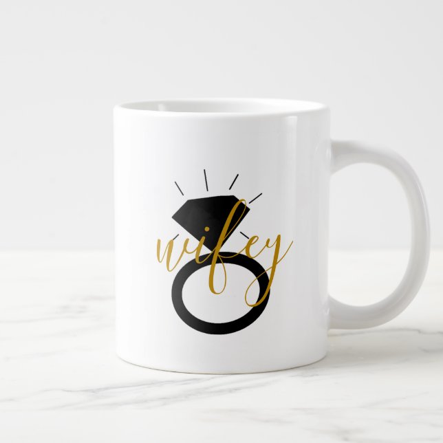 Mug - Ring wifey Black Gold (Right)