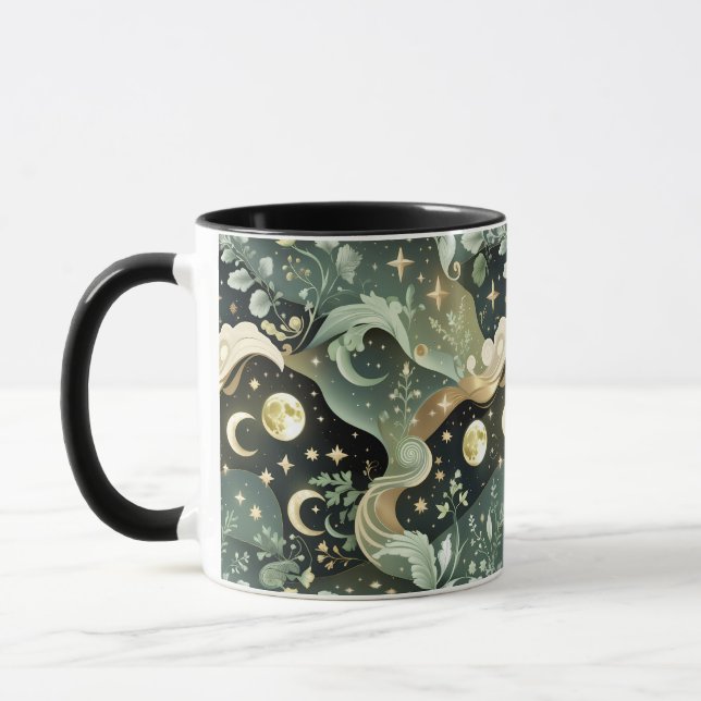 Mug – Sage Green Celestial Moon (Left)