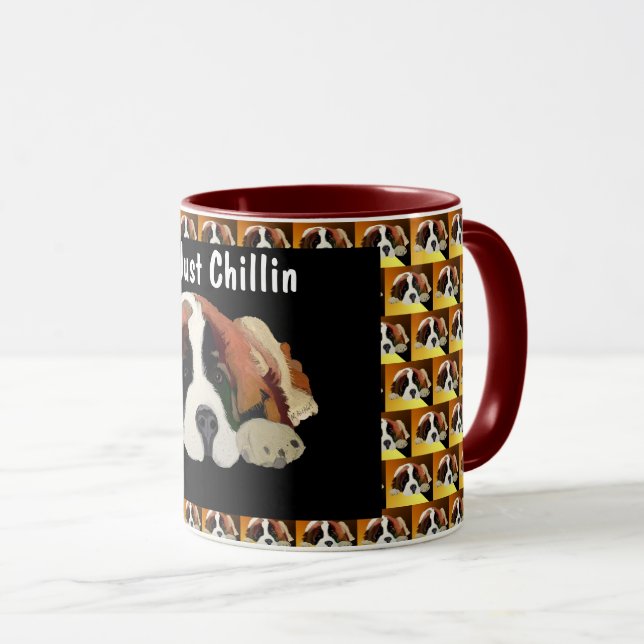 Mug Saint Bernard Dog Just Chillin (Front Right)