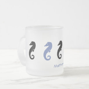 Mug - Sea Horses with Name (light Blue)
