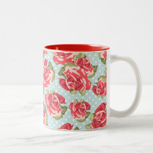 Mug Shabby Chic Roses Floral Vintage