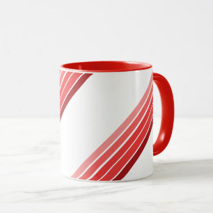 Mug - Shades of Red Diagonal Stripes