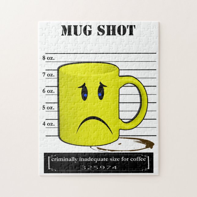 Mug Shot Coffee Mug Cup Cartoon Meme Jigsaw Puzzle (Vertical)