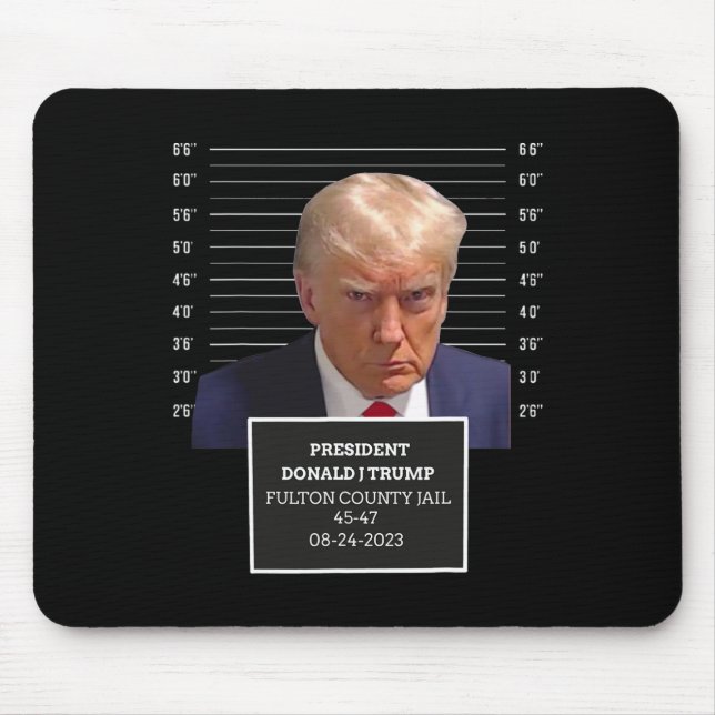 Mug Shot President Donald J Trump Mugshot 2023 Fun Mouse Mat (Front)