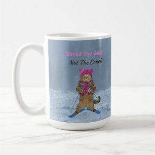 Mug, Shred the Gnar Ski Cat Coffee Mug