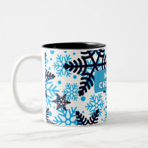 Mug Snowflake Pattern with Merry Christm