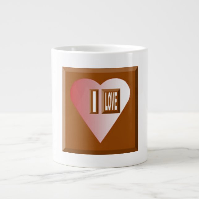 Mug Specialty  Jumbo blanche  I LOVE CHOCOLAT (Front)