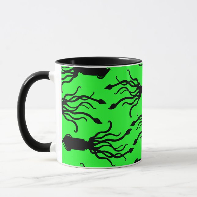 Mug Squid Art green (Left)