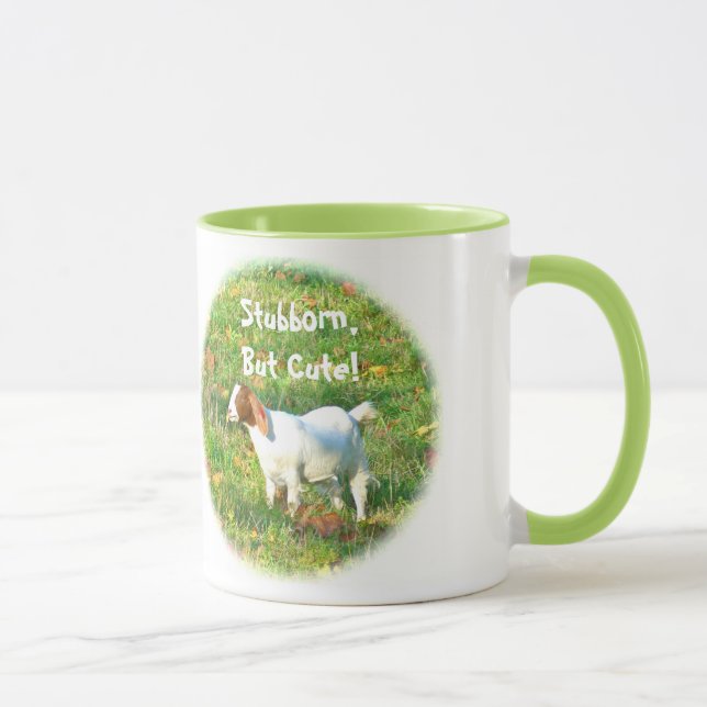 Mug"Stubborn But Cute" (Goat Photo) Mug (Right)