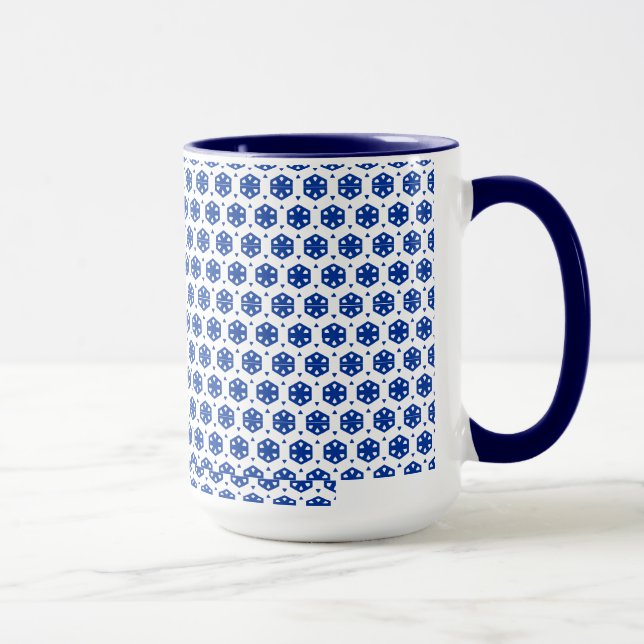 Mug - Stylised Flowers in Rows (Dark Centre) (Right)