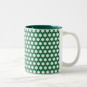 Mug - Stylised White Flowers in Rows
