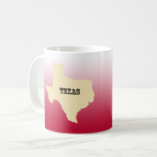 Mug - Texas State Map with City (Front Left)