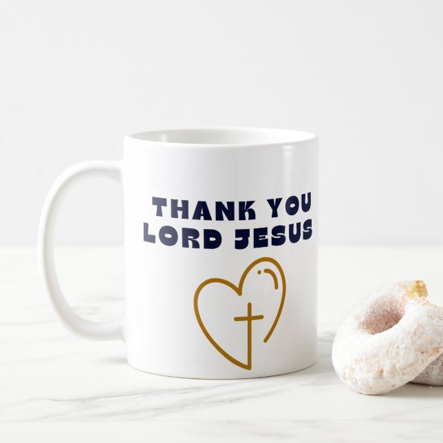 Mug Thank Yous Lord Jesus|Gift idea|Christian item (With Donut)