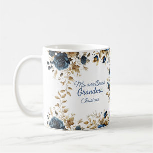 Mug Thanks blue flowers