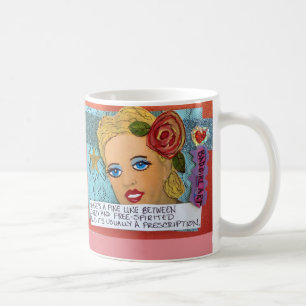 MUG-THRE'S A FINE LINE BETWEEN CRAZY AND COFFEE MUG