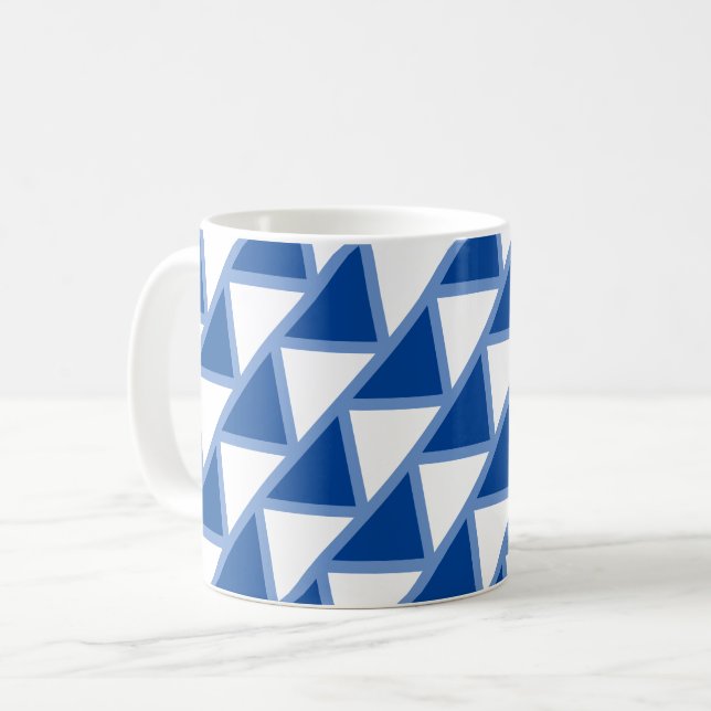 Mug - Tiled Triangles in Blue (Front Left)