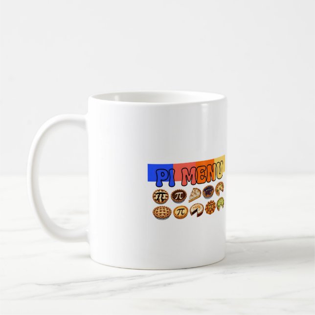 Mug Trendy Pi Menu Coffee Mug – Funny Math Humour  (Left)
