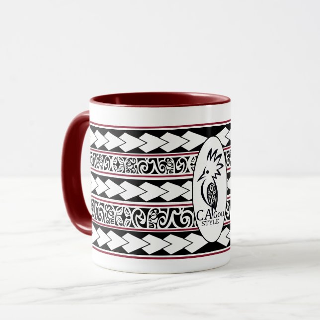 Mug Tribal Ethnic Bordeaux (Front Left)