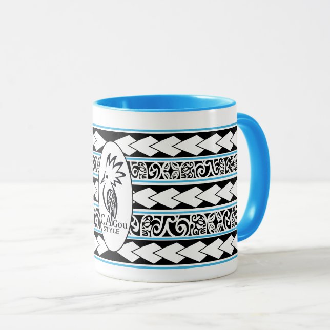 Mug Tribal Ethnic Clear Blue (Front Right)