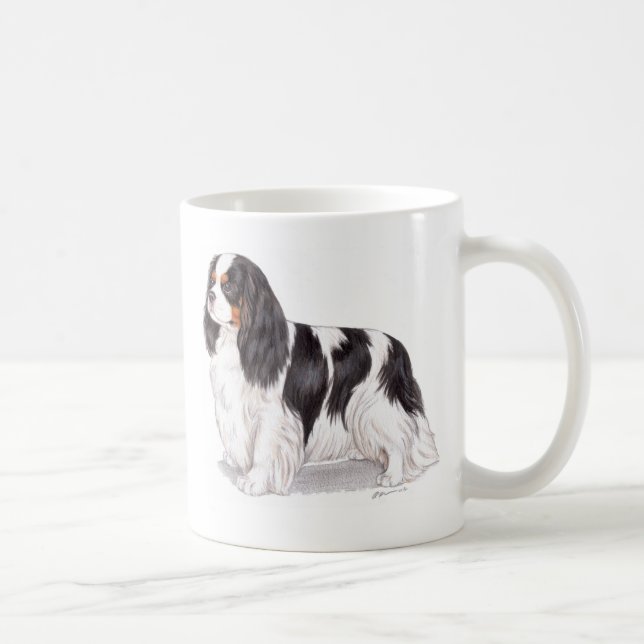 Mug: Tricolor Cavalier King charles spaniel Coffee Mug (Right)