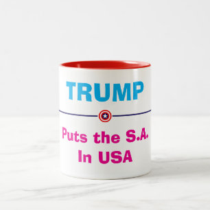 Mug: Trump puts the S.A. In USA Two-Tone Coffee Mug