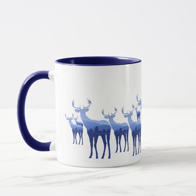 Mug-Two Tone Blue Deer/Elk Mug (Left)