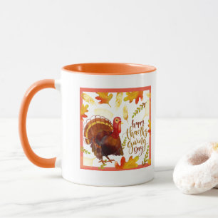 Mug-Two Tone-Happy Thanksgiving Day Turkey Mug