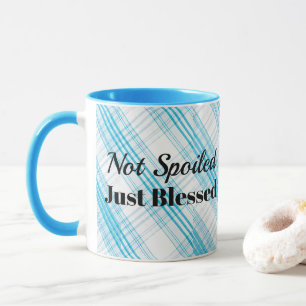 Mug-Two Tone-Sky Blue Plaid-Not Spoiled Just Mug
