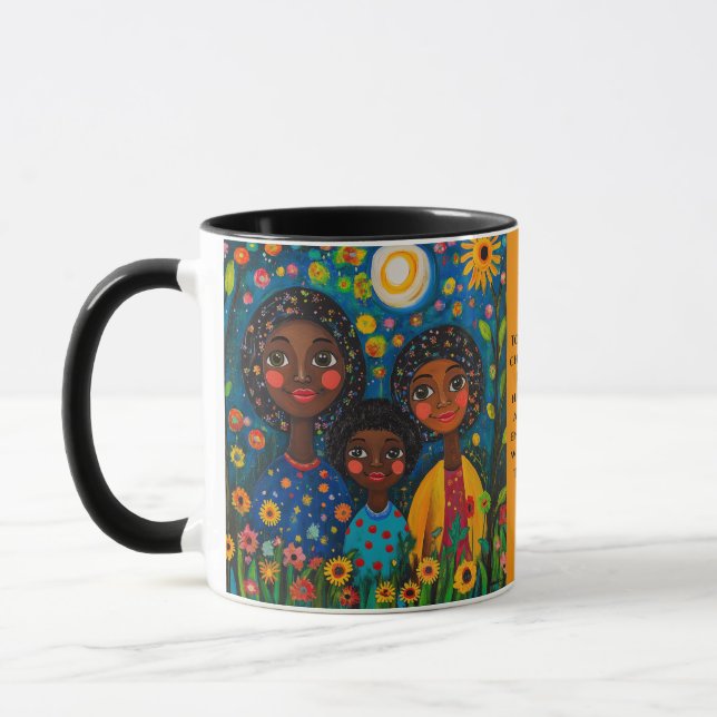 Mug-Vibrant Night Garden Mum and Children Mug (Left)